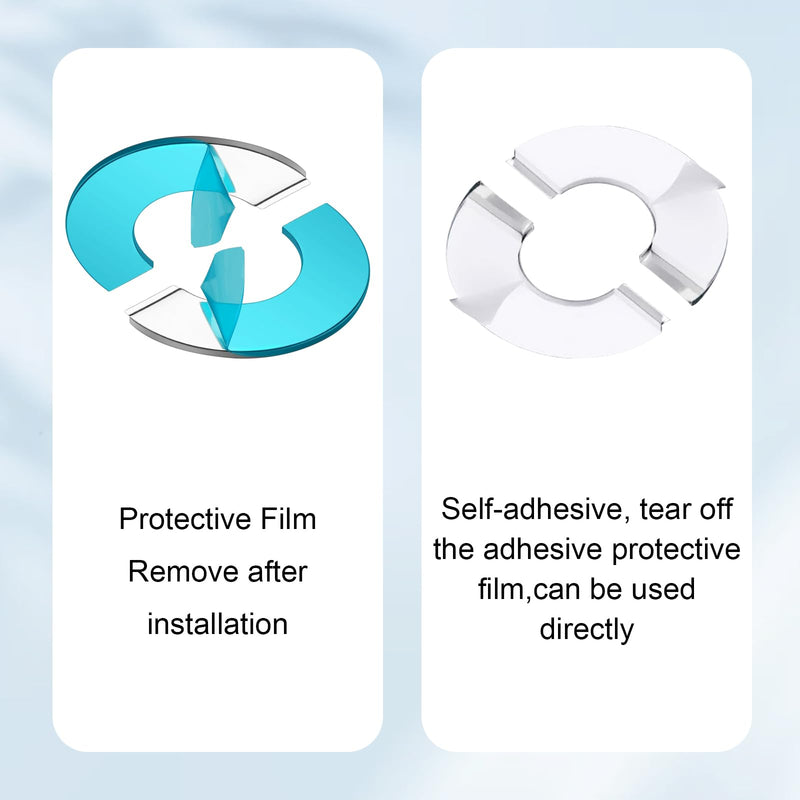 Wall Split Flange, HONSNKS 3Pcs Self Adhesive Round Escutcheon Plate 304 Stainless Steel Wall-mounted Pipe Hole Cover for Various Pipes (0.9inch/23mm ID) S