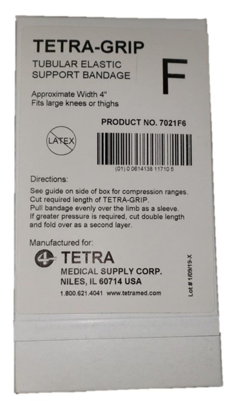 Tetra-Grip Tubular Elastic Support Bandage Size F, 4” x 11 Yd Latex-Free, One 11 yd Roll per Box - NewNest Australia