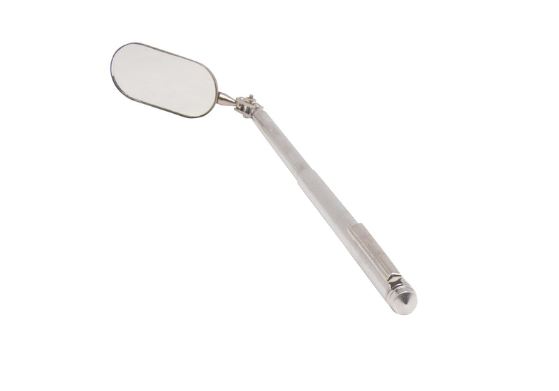 Steelman 21-Inch Telescoping Auto Inspection Mirror, Articulating 1 x 2-Inch Rounded Rectangular Mirror, Pocket Clip, Plated Brass 21 inches