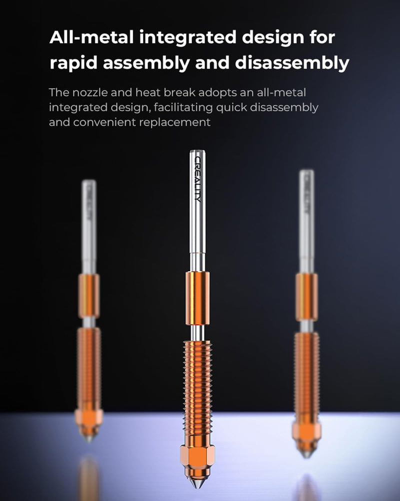 Creality Official K1 SE/K2 SE Nozzle 0.4mm, 4PCS Quick-Swap 3D Printer Nozzle Copper Alloy and Hardened Steel Nozzle with Titanium Alloy Heat Break for K1C, K1, K1 Max, Ender 3 V3 SE, Ender 3 V3 KE 4PCS 0.4mm