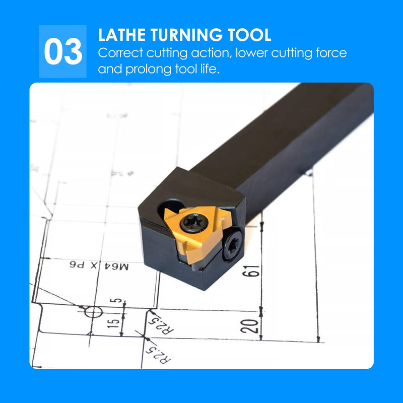 10pcs CNC Carbide Tips Inserts Blade Cutter Lathe Turning Tool with Box