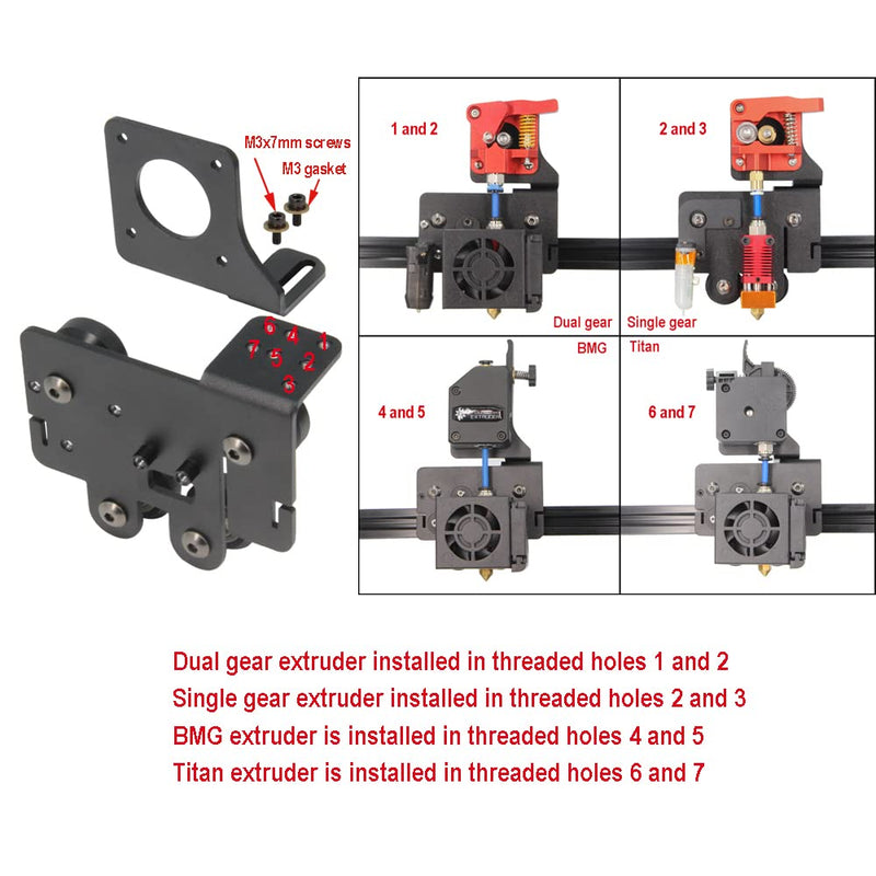 Upgrade Direct Drive Support Aluminum Plate with Pulleys with Single Gear Extruder with Stepper Motor Kit for Ender 5 Series (Single Gear Extruder+Motor Kit) Single Gear Extruder+Motor Kit