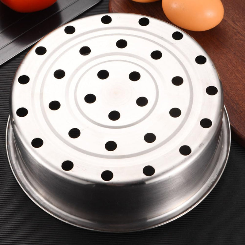 Cabilock Household Steamer Dish Set of 2 8.85 in Thicken Steamer Basket Stainless Food Insert for Rice Cooker Steaming Fish Shellfish Lobster Beef Pork Broccoli Poultry 22.5x22.5cmx2pcs Silverx2pcs