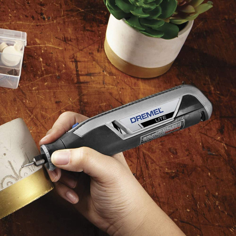 Dremel Lite 7760 N/10 4V Li-Ion Cordless Rotary Tool, Variable Speed Multi-Purpose Kit, USB Charging, Easy Accessory Changes - Perfect For Light-Duty DIY & Crafting, Sanding, Engraving and Polishing Rotary Tool 7760-N/10 Original Kit