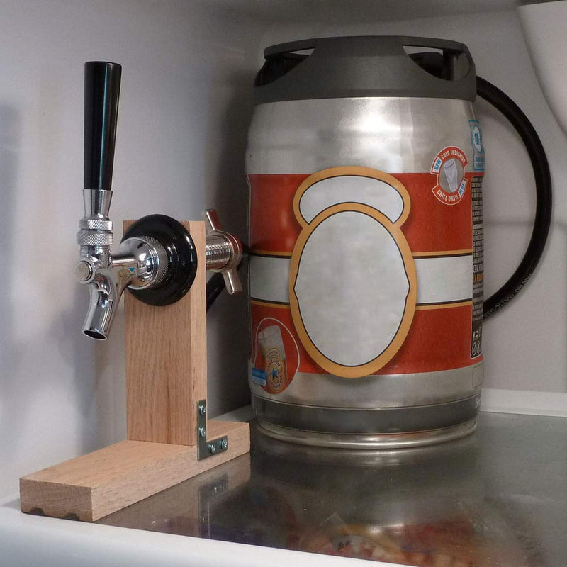 OneBom Beer Faucet with Nipple 4'' Shank Assembly,3/16’’I.D. Bore for Keg Fridge Keezer (4'' Shank)