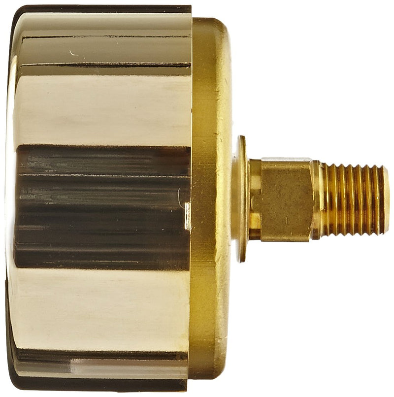 WIKA 9318224 Industrial Pressure Gauge, Liquid-Filled, Copper Alloy Wetted Parts, 2-1/2" Dial, 0-600 psi Range, +/- 2/1/2% Accuracy, 1/4" Male NPT Connection, Center Back Mount