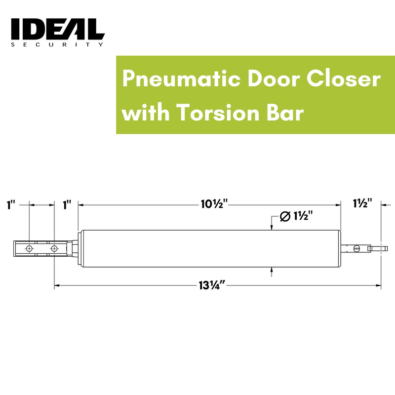 Ideal Security SK3015 Heavy Pneumatic Storm and Screen Door Closer with Torsion Bar, White