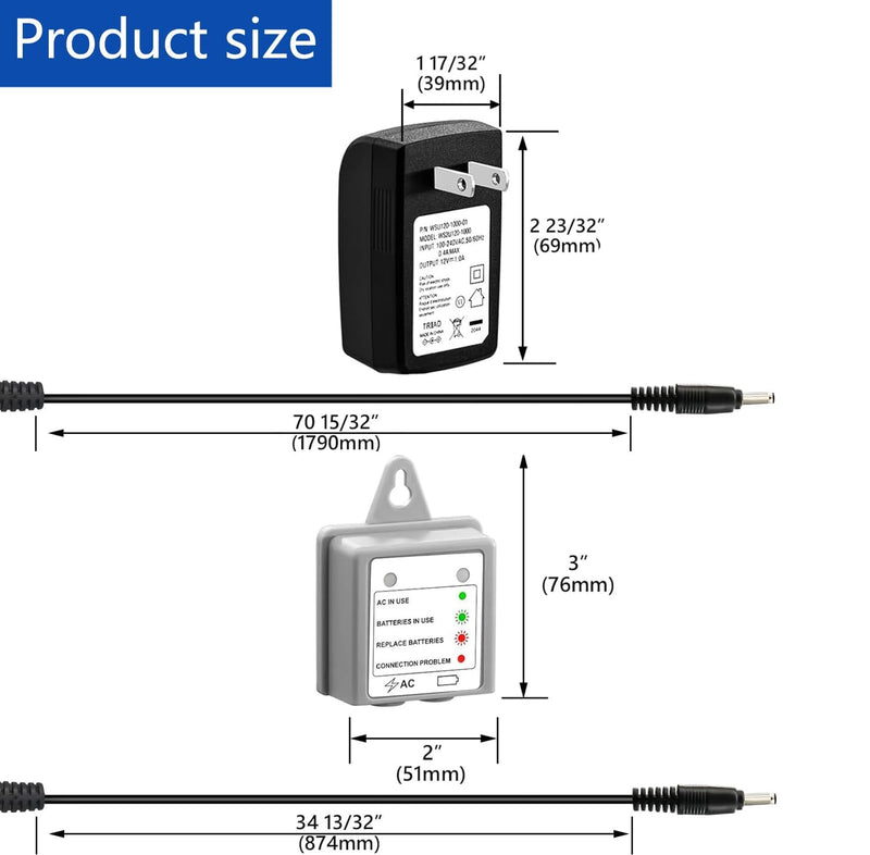 169031 AC Power Cord Adapter Kit for Moen MotionSense, MotionSense Wave and U by Moen Kitchen Faucets (169031) 169031