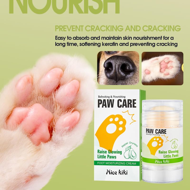 Dog Paw Balm Stick for Dogs & Cats - Soothing Paw & Nose Balm with Shea Butter & Coconut Oil, Easy Application Stick for Cracked Paws, Dry Nose, All Seasons Protection-40g (1P) 1P