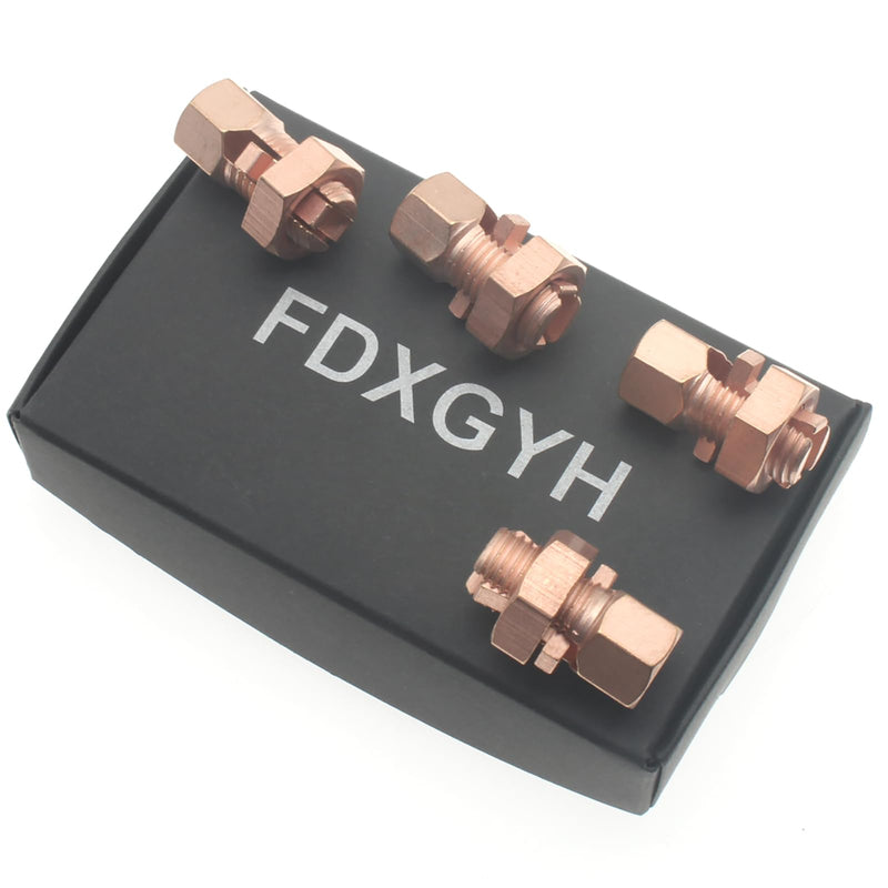 FDXGYH 4 Pack Grounding Split Bolt Connector Copper Grounding Clamps Bolt Connection Clamp for Completing Ground Bonding to Bare Wires TJ-16 TJ 16-4PCS