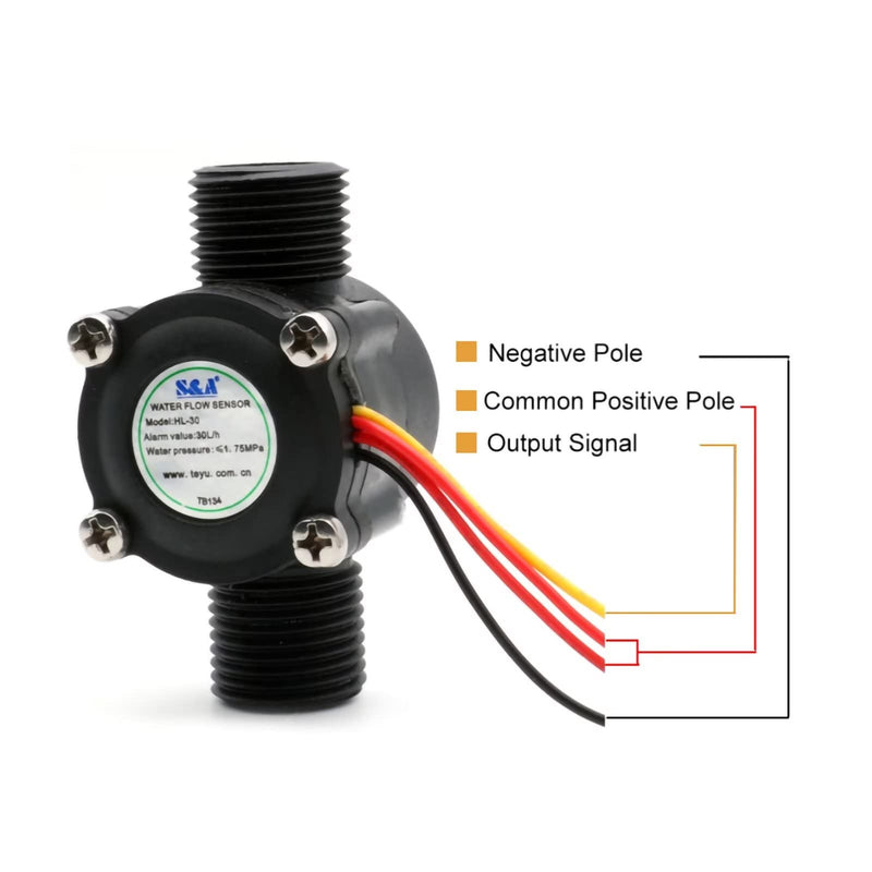 HL-30 G3/4"-3/4" Thread Water Flow Sensor Switch Hall Flow Switch for Booster Pump Water Chiller Water Pump