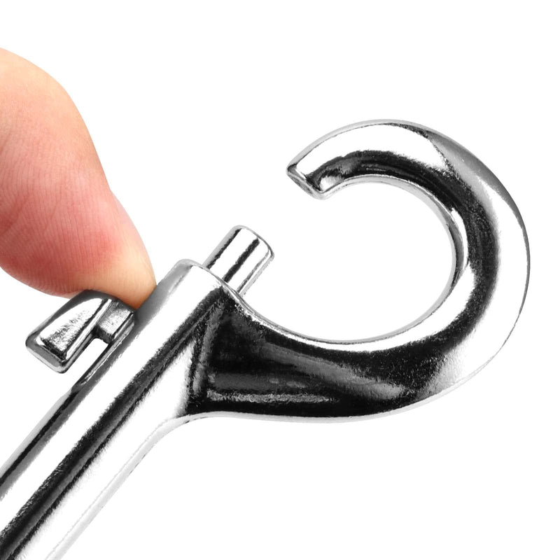 25 Pieces 4 Inch Double Ended Bolt Snap Hook, Zinc Alloy Long Trigger Clips, Two Sided Metal Spring Chain Snaps Hook for Linking Key Chain Dog Leash Collar Leather Belt Rope, Silver