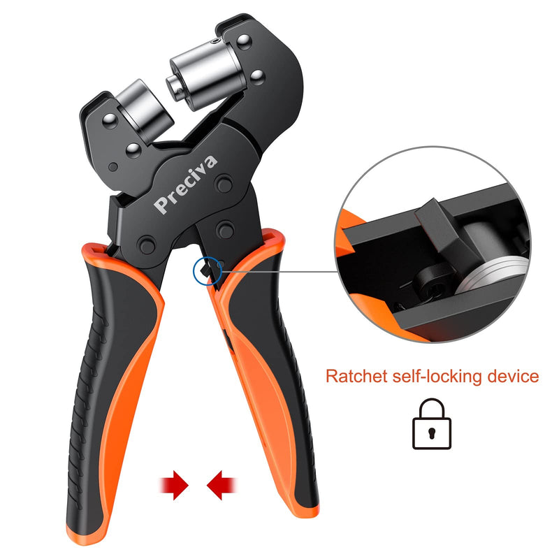 Grommet Tool Kit of 3/8" and 1/4", Preciva 𝐈𝐧𝐭𝐞𝐫𝐜𝐡𝐚𝐧𝐠𝐞𝐚𝐛𝐥𝐞 𝐃𝐨𝐮𝐛𝐥𝐞 𝐇𝐞𝐚𝐝 Handheld Grommet kit with 400pcs Silver Grommets for Advertising Poster, Banner, Ponchos, Cardboard 10 and 6 mm