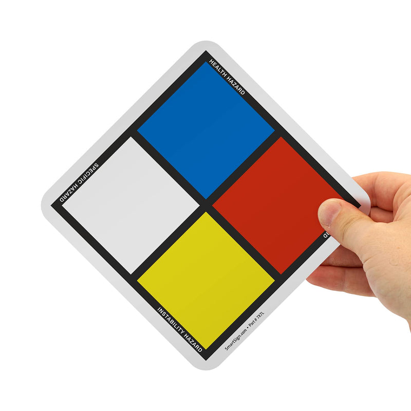 SmartSign NFPA Adhesive Label Kit (Placard, Digits & Symbols) | 8.5" Tall (Tip-to-Tip) Diamond Laminated Vinyl, 6" x 6" 8.5" Tall Laminated Vinyl Kit