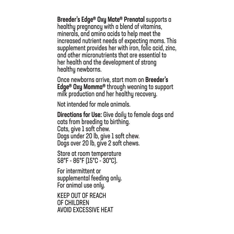 Revival Animal Health Breeder's Edge Oxy Mate- Prenatal Supplement- 60ct Soft Chews Small Dogs & Cats - PawsPlanet Australia