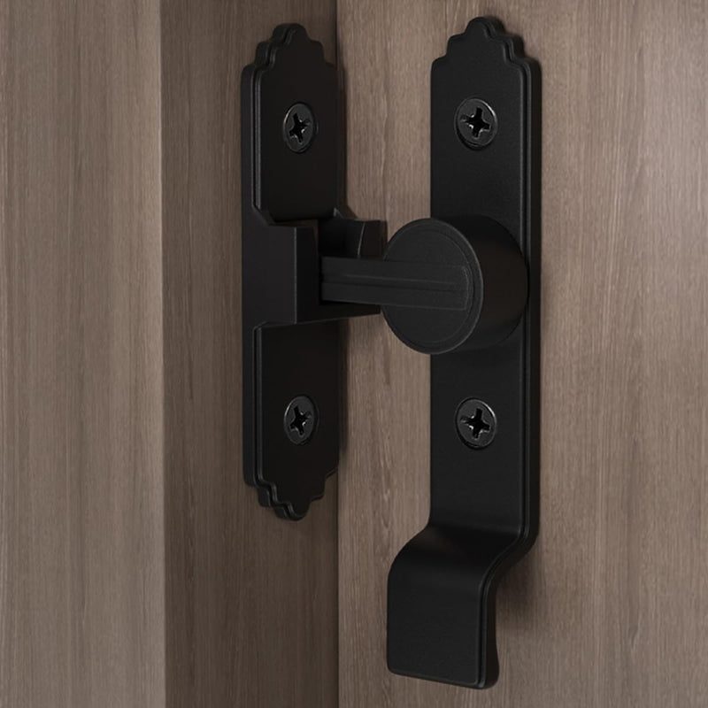 3 Packs 90 Degree Black Barn Door Locks and Latches,Flip Sliding Barn Door Latch with Handle,Heavy Door Latches,Door Security Latch Lock for Cabinets,Bathroom,Garden,Closet Door,Window,Garage 3