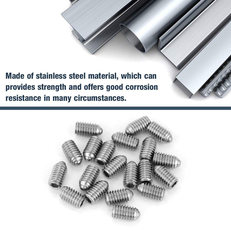 20pcs M6 x 10mm Stainless Steel Thread Hex Spring Ball Plunger Screw Bead Screw (M6x10)