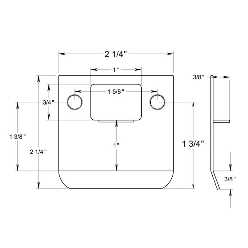 Nuk3y SP225 2-1/4" x 2-1/4" Extended Lip Strike Plate, Satin Nickel 2-1/4" x 2-1/4"