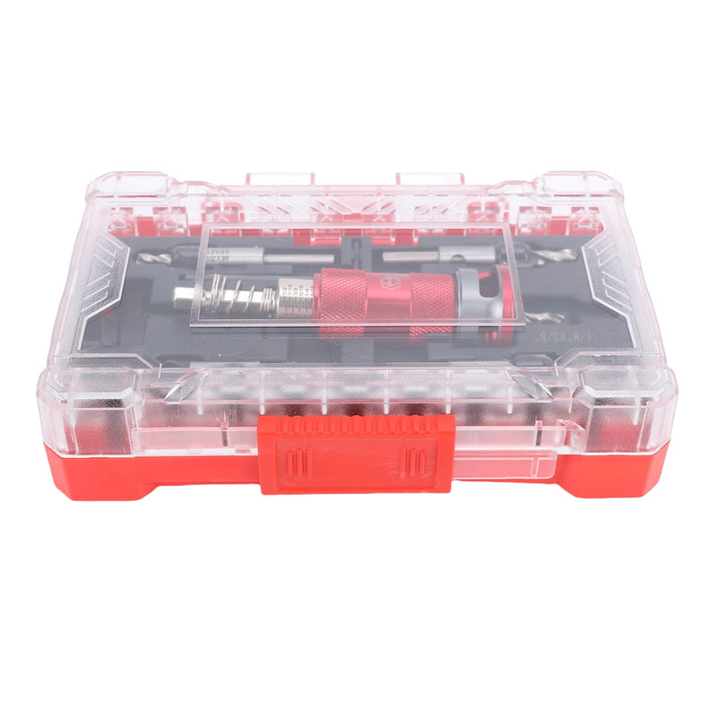 LICAEVEY Countersink Drill Bit Set, Semi Automatic Adjustable Depth Stop Drill Bit with 5 HSS M2 Bits & Hex Shank for Woodworking