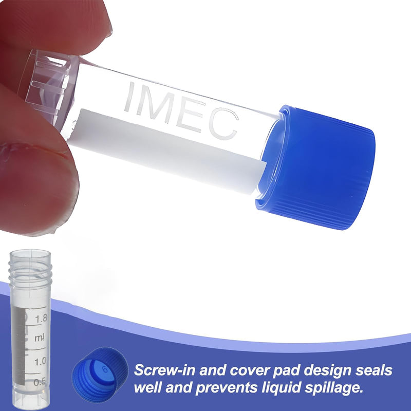 2ml Cryogenic Vials - Self Standing Cryo Tubes,Cryo Sample Tubes with Caps (500 pcs) 500