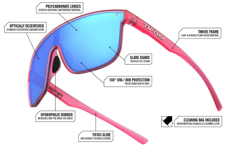 Tifosi Optics Sanctum XL Sunglasses Satin Clear (Silver Mirror)