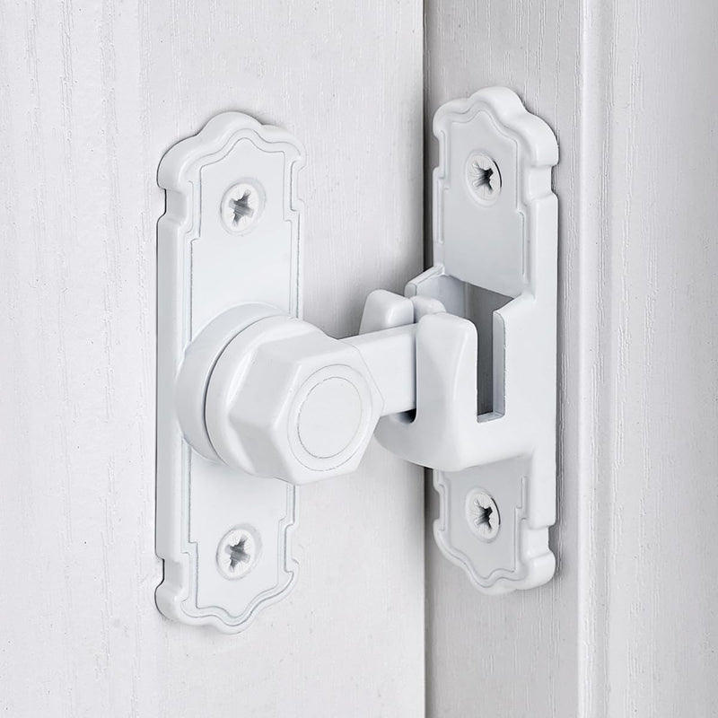 4 Packs White Barn Door Latches,Aluminum Alloy 90/180 Degree Gate Lock,Right Angle Door Lock Latch,Flip Gate Latches Hardware,Door Security Door Latch Lock fo Cabinets,Bathroom,Barn Door 4