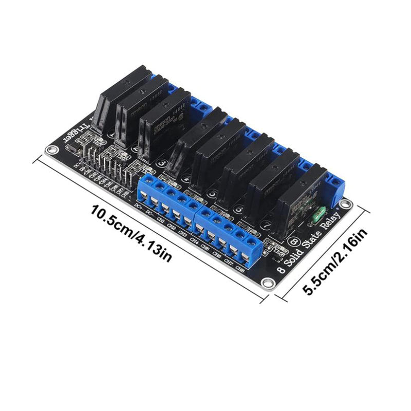 8 Channel Solid State Relay Module Board DC 5V High Level Trigger with Fuse