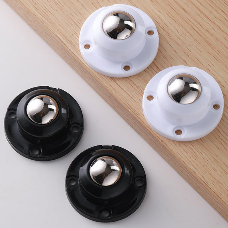 Self Adhesive Caster Wheels for Furniture,Storage Box,Trash Can,PC Stainless Steel Universal Pulley 360 Degree Rotating Adhesive Caster Wheels 0.8 Inch Low Profile Swivel Wheels Black 4 Pack Black【0.8 inch】 4.0