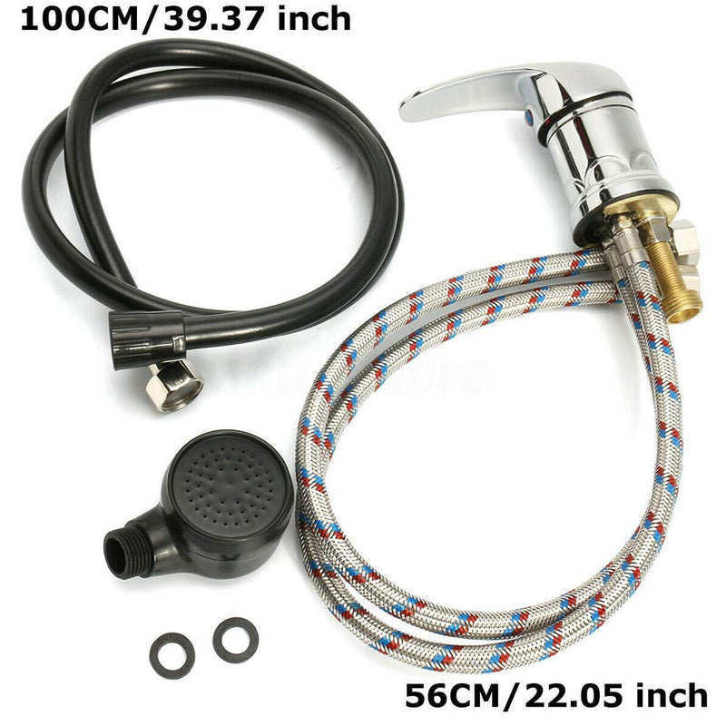 Water Faucet Set, Zinc Alloy Salon Shampoo Bowl Faucet and Sprayer Kit with Spray Hose, Home Durable Salon Spa Hot Cold Mixer Shower Shampoo Bowl Replacement Part Set