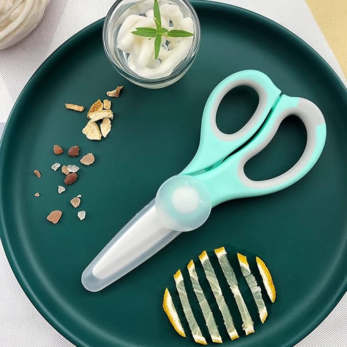 ASDSH Food Cutter, Baby Baby Food, Nursing Food, Ceramic, Kitchen Scissors, Rust Free, Meal, Baby Food Cutter, Portable, Gardening, Safe, Antibacterial, 1 Pair - NewNest Australia