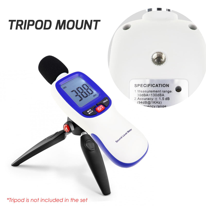 Bluetooth Decibel Meter Digital Sound Level Meter Portable SPL Meter 30~130dBA Range MAX/MIN Data Hold with LCD Display Backlight for Home, School and Workplace to Accurate Sound Measurement