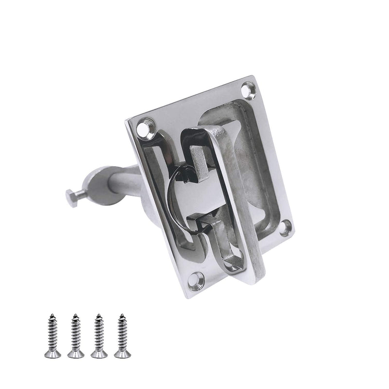 SHENGHUISS Boat Cam Latch Locking Marine Hatch Handle Heavy Duty Stainless Steel 316 Turning Lock Lift Ring W/Screws
