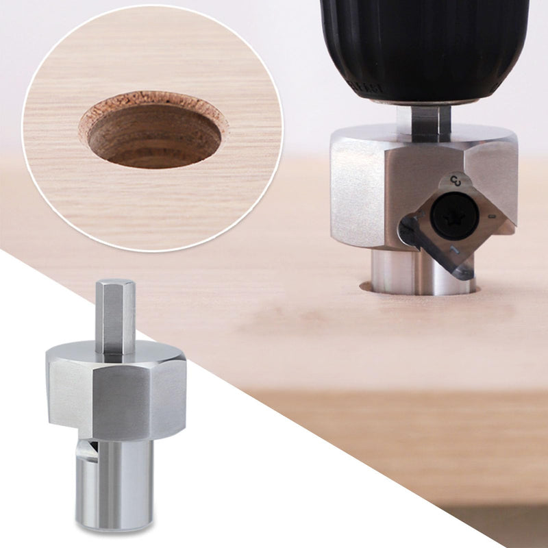 Bench Dog Hole Chamfer Reamer Tool Stainless Steel T10 Alloy Blade 20mm Holes 9mm Hex Shank Woodworking - NewNest Australia