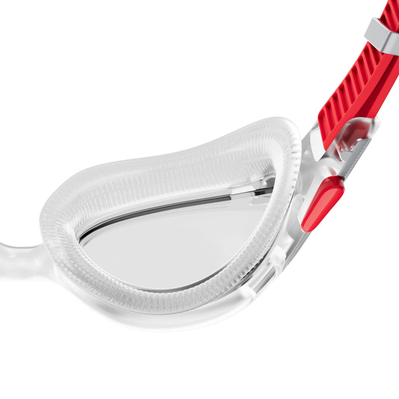 Speedo Unisex-Adult Swim Goggle Biofuse 2.0 Fed Red/Silver/Clear One Size