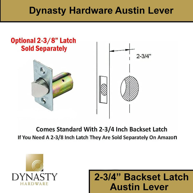 Dynasty Hardware Passage Door Lever Lockset, ADA Compliant, Light Duty Non-Locking Handle for Hallway or Closet Use, Satin Chrome Finish, Model AUS-30-26D