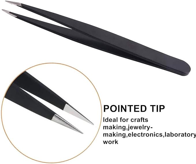 Eyebrow Tweezers Set, 2 Pack Professional Stainless Steel Precision Incline Tweezers and Pointed Eyebrow Tweezers Set Eyebrow Puncture Buried Hair and Facial Hair Remover for Women Men by RuiChy - NewNest Australia