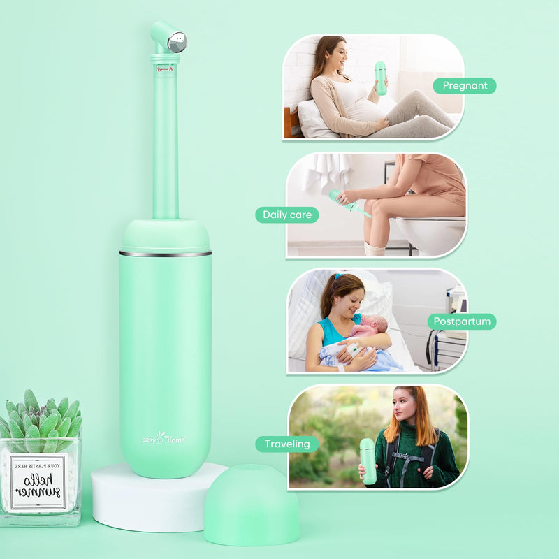 Easy@Home Portable Bidet for Travel: Peri Bottle for Postpartum Care - Handheld Sprayer for Women & Men | 380ml(12.8oz) Large Personal Hygiene Cleaning Bottle | EPB-01 Green