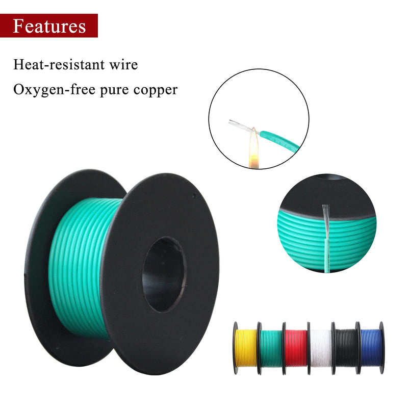Electrical Wire,18 Gauge Wire,18 awg Wire-XINWANG 18 Gauge Stranded Tinned Copper Wire with PVC Insulation((OD:2.0 mm) 6 Colors,20ft Each, Hook Up Wire Kit 18AWG20FT-PVC