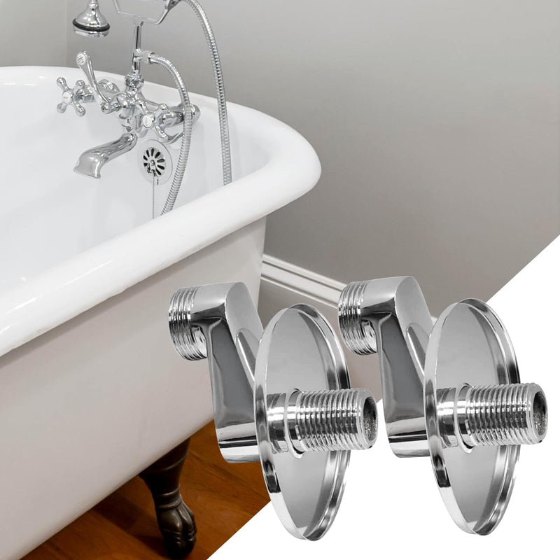 1 Pair of Faucet Adjustable Swing Arms Solid Brass Wall Mount Claw Foot Bathtub Shower 3-3/8 Inch Adapter with Hardware
