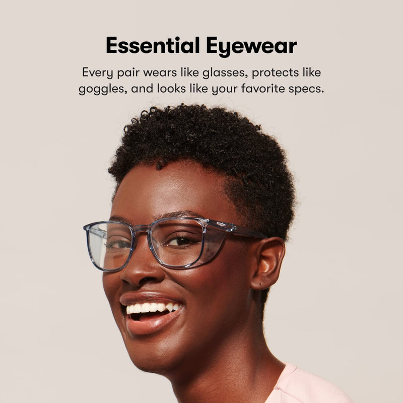 Stoggles Square Z87.1 Certified Polycarbonate Safety Glasses, Scratch & Shatter-Proof, Blue-Light & UV Blocking Lens, Top & Side Shields, Anti-Fog Dip Coated, Durable, Protective & Stylish Eyewear Medium Lilac