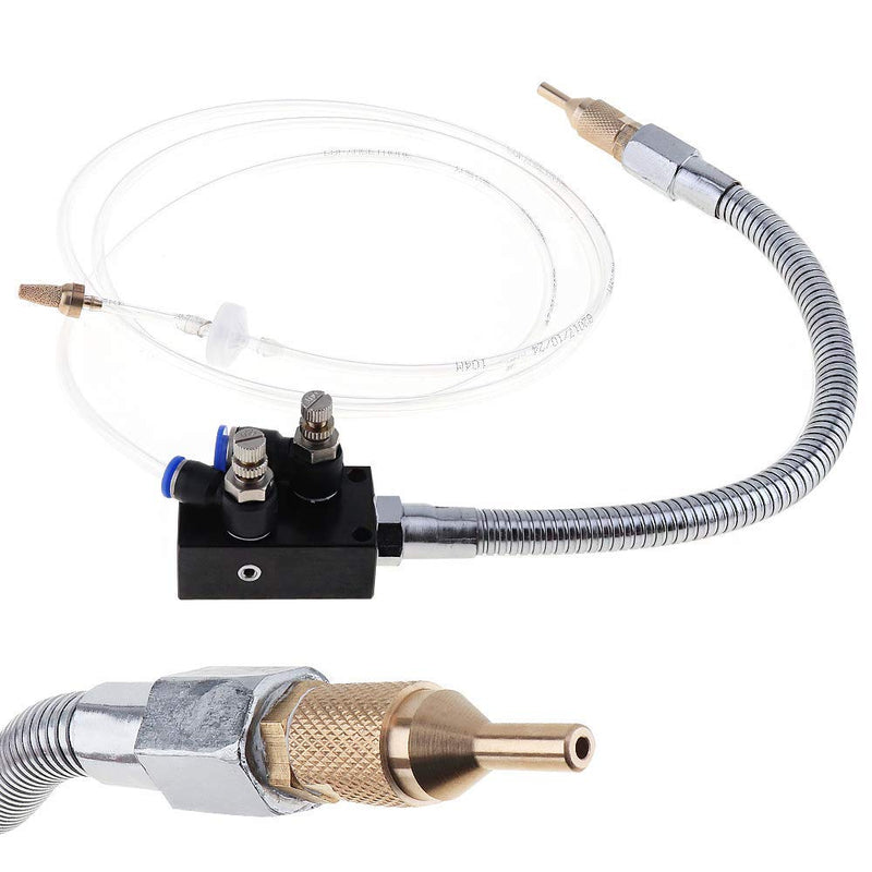 Mist Coolant Lubrication Spray System With Check Valve and Stainless Steel Flexible Pipe for Metal Cutting Engraving Cooling Machine/Air Pipe CNC Lathe Milling Drill