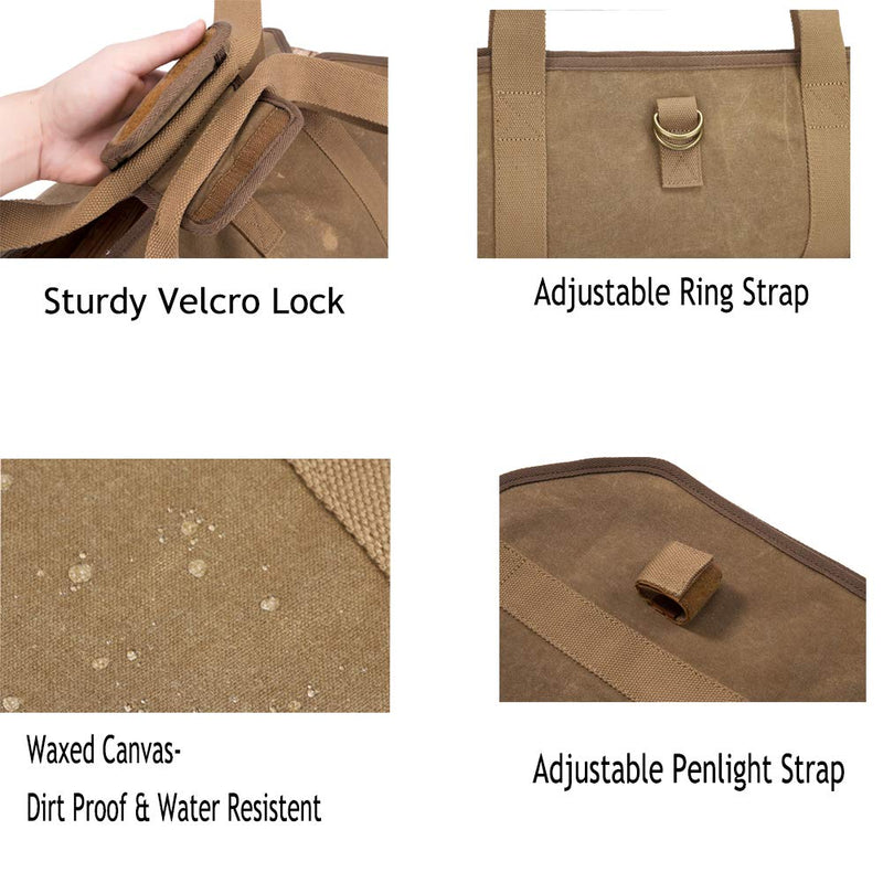 Firewood Carrier, Waxed Canvas Bag, Heavy Duty Tote Bag for Logs