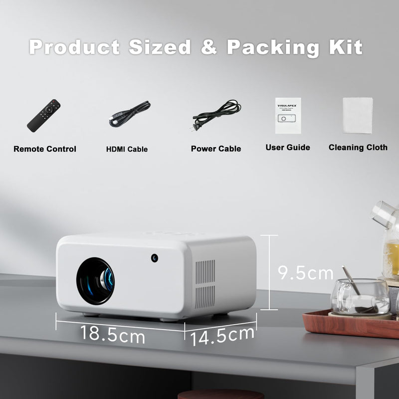 Mini Projector with WiFi and Bluetooth - 2025 Upgraded, 1080p Video Supported, 13000L, HiFi Speaker, Long-Life Lamp, Multi-Device Compatible - Create Your Portable Home Cinema for Bedroom