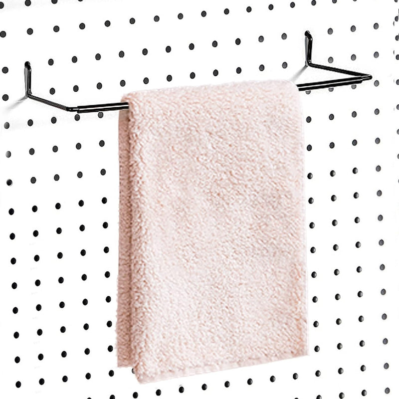 AccEncyc 4 Pack Pegboard Towel Holder Pegboard Hooks for Paper Towels, Kitchen Towels, Stickers, Tapes Great Peg Board Organizer Accessories for Workshop, Garage, Kitchen 4 Pcs