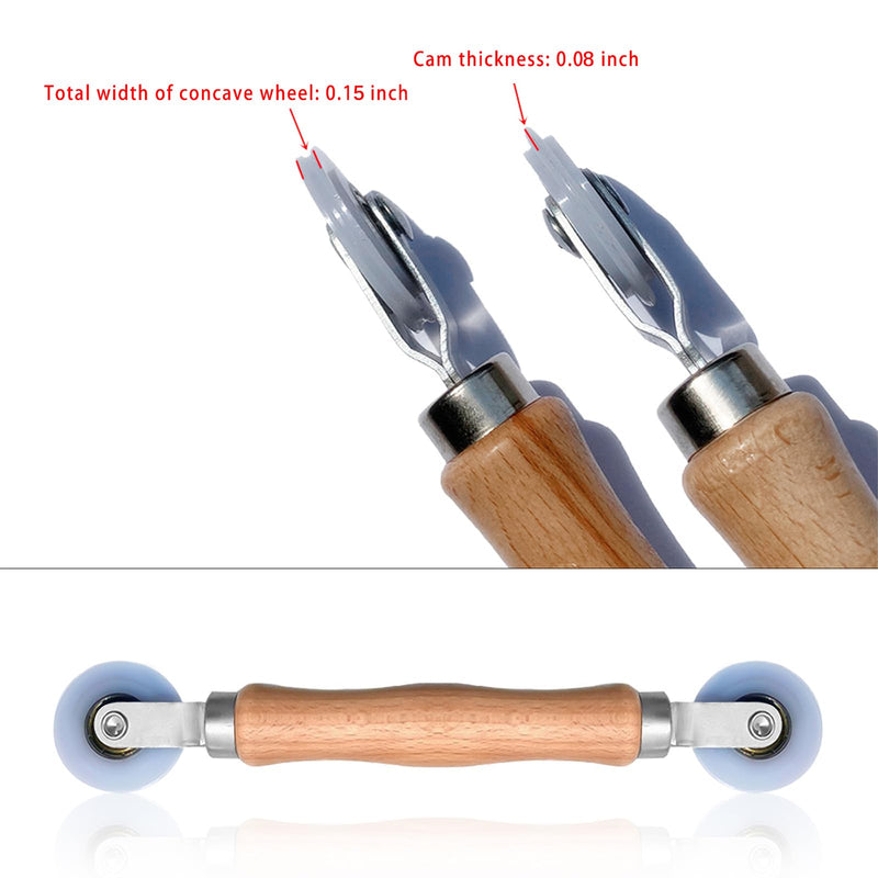 BAYTORY 3Pcs Screen Tool, Window Screen Spline Roller Tool with Wooden Handle and Steel/Nylon Bearing Wheels, Mesh Screen Door Repair Kit Easy to Use Steel and Nylon