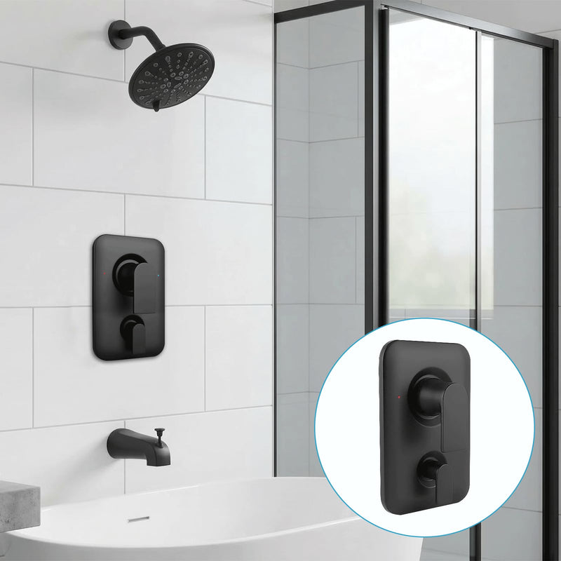 T2470BL Shower Handle 3-Function Transfer Valve Shower Trim Kit, Replacement for Moen T2470BL Genta LX Posi Temp Series, Matte Black (Valve Not Included)