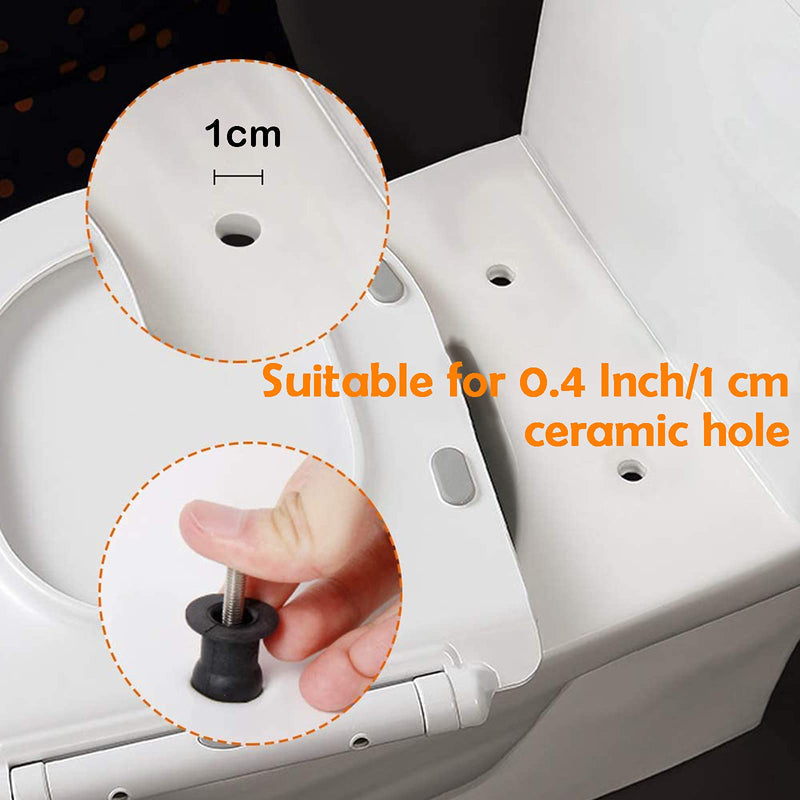 6 Pack Toilet Seat Hinges Screws Top Mount Nuts Screws Toilet Seat Fixings Expanding Rubber Toilet Seat Bolts Kit Compatible Black