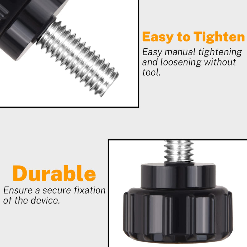 12 Pcs M4 x 10mm Threaded Knurled Thumbscrew, Monitor Screws Vesa Mount Screws Carbon Steel Clamping Knobs Grip Thumb Screw Mounting Thumb Screw
