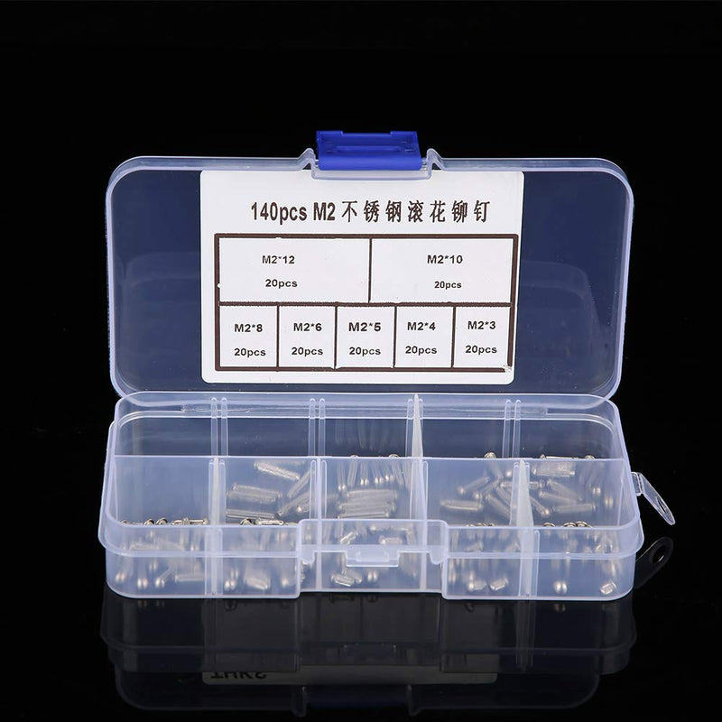 Rivet Sets, Knurled Shank Rivet, Round Head Connection for Product Labels Nameplates Fastening