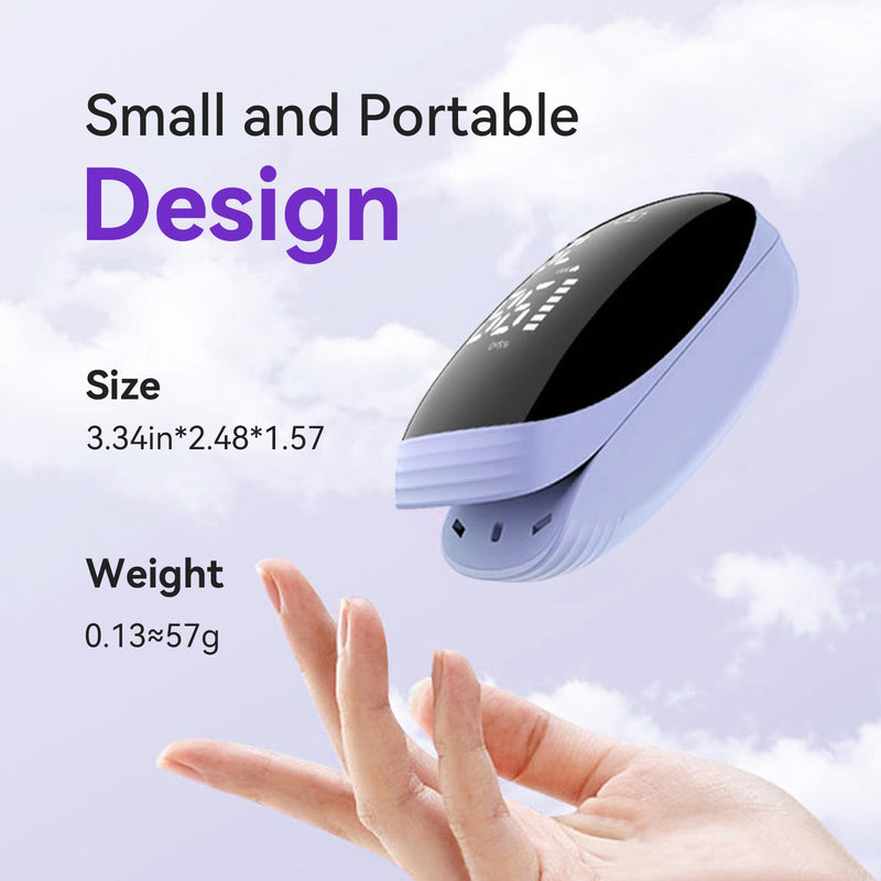 Fingertip Pulse Oximeter, Rechargeable Pulse Oximeter, High Definition Oxygen Monitor Fingertip, Fast and Accurate Oxymeter Includes Bag Lanyard (Purple)